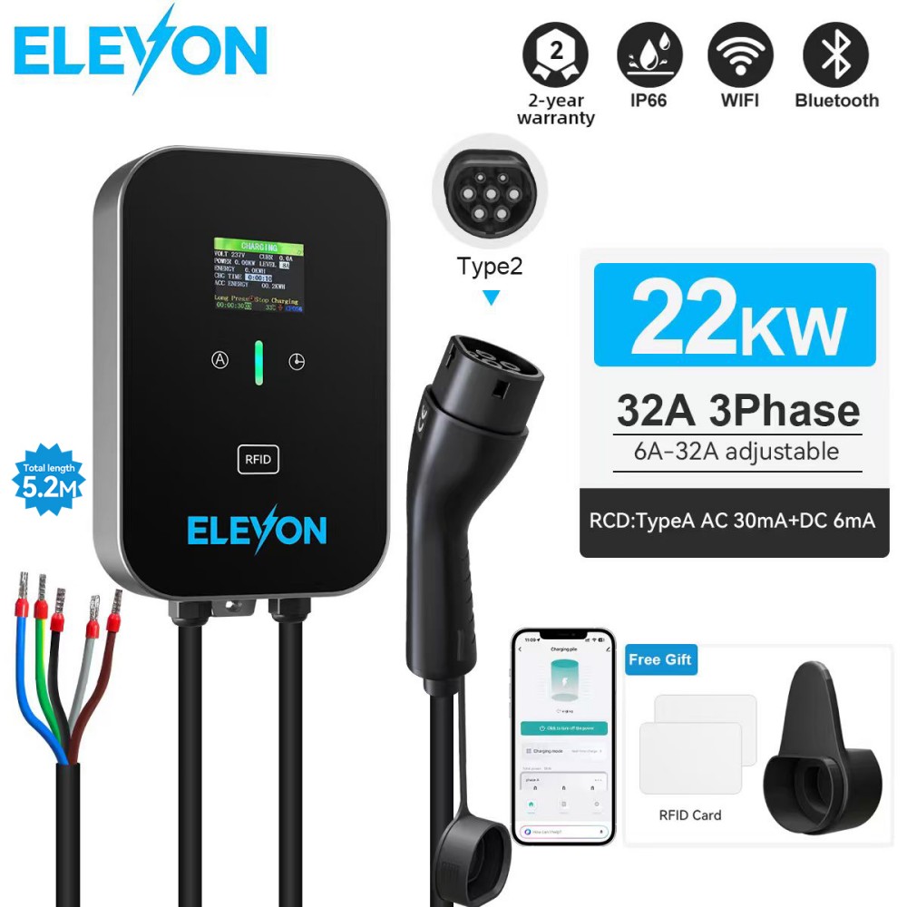 Ev Charger Type 2 22Kw 32A 3 Phase - Trạm sạc xe điện ELEVON EV